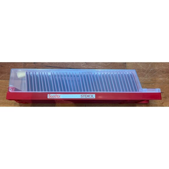 NEW Sizzix Sizzlits Stencil Alphabet Die Set with Storage Box 38-9732 - Picture 2 of 4